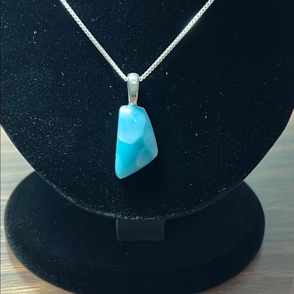 Elegant Larimar Pendant Necklace
